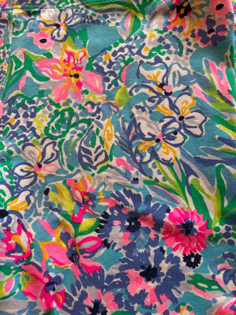 Lilly Pulitzer Blue Floral Girls' Leggings with Pink & Green Accents - Picture 3 of 4